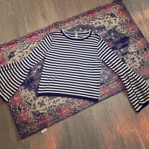 Striped bell sleeve sweater 🛎